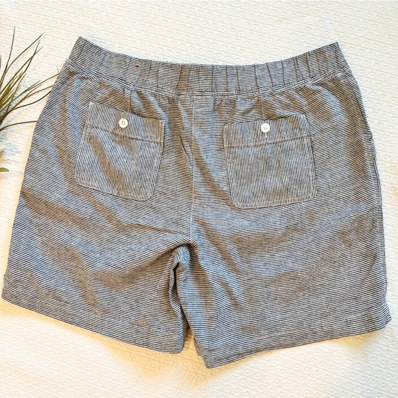 Talbots Blue Stripe Cotton Pull On Shorts Size 16 - Picture 4 of 7